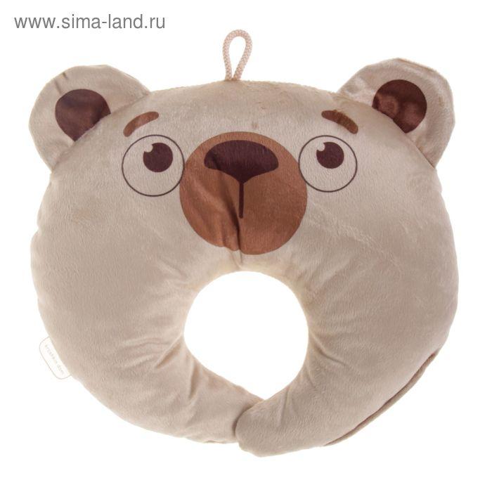 Подушка дорожная детская «Медвежонок» для шеи, цвет бежевый