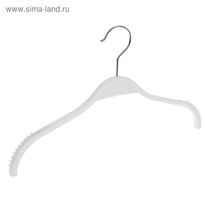 Вешалка-плечики, антискользящие плечи, размер 40-44, цвет белый