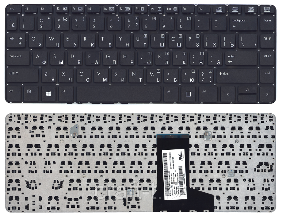 Клавиатура для ноутбука HP Pavilion 430 G1,RU, черная,  без рамки