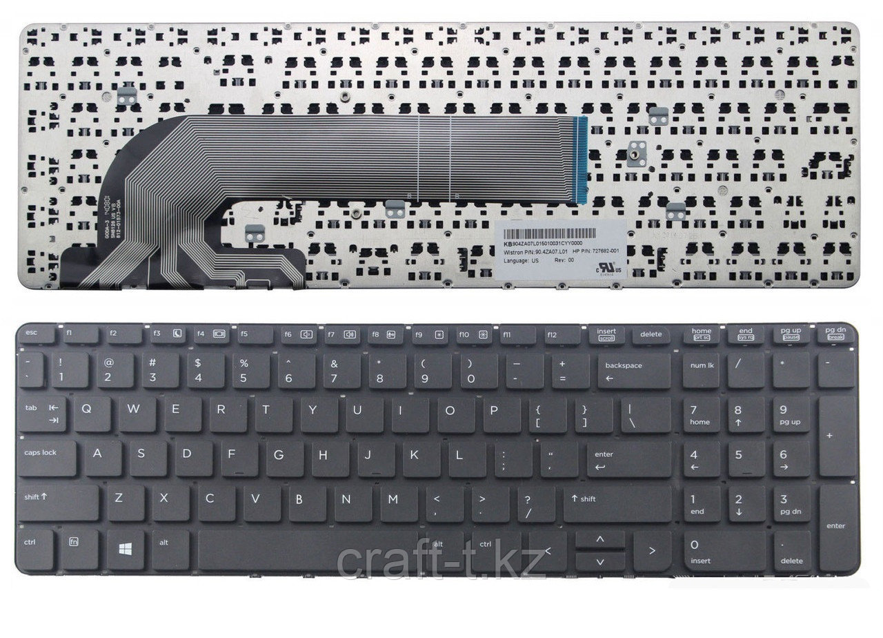 Клавиатура для ноутбука HP ProBook 450 G0 / 450 G1 / 455 G1, RU,  черная,  с рамкой, 