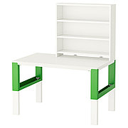 Письменн стол ПОЛЬ с полками белый, 96x58 см IKEA, ИКЕА