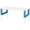 Письменн стол ПОЛЬ белый, синий IKEA, ИКЕА
