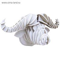 Картонный 3D-конструктор «Голова африканского буйвола», цвет белый