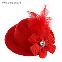 Карнавальный зажим шляпка с элегантными перьями, цвета МИКС