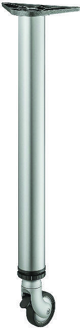 Ножка для стола Rondella, 710 мм x D60 мм, алюминий, с ходовым роликом