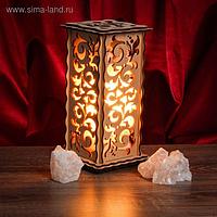 Соляной светильник "Узор", 20 х 12 см, деревянный декор