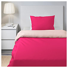 Пододеяльник и 1 наволочка ДВАЛА 150х200 розовый ИКЕА, IKEA, фото 2