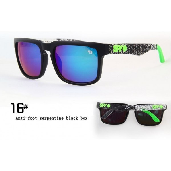 Солнцезащитные очки SPY+ Helm,черная оправа, черно зеленые дужки.
