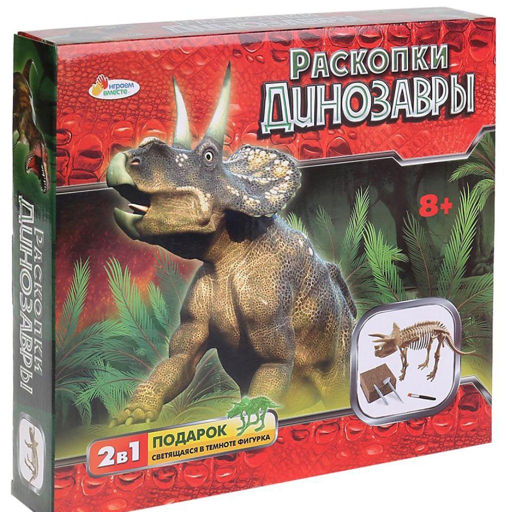 IV. Набор палеонтолога ZY773660-RU "Раскопки. Динозавры 2в1" Светится в темноте