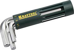 Набор KRAFTOOL: Ключи имбусовые короткие, Cr-Mo сталь, держатель-рукоятка, HEX 2-10мм, 8 пред