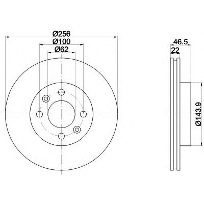 Тормозные диски Hyundai Accent (05-10, передние, D256, Optimal)