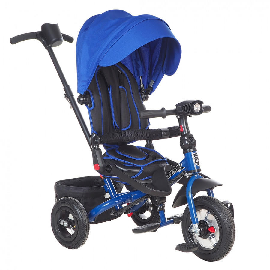 Детский 3-х колесный велосипед Mini Trike CANOPY, надув.10"/8", свет/муз панель Синий