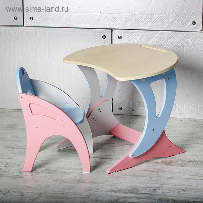 Набор мебели регулируемый "Парус ": стол, стул. Цвет розово-голубой