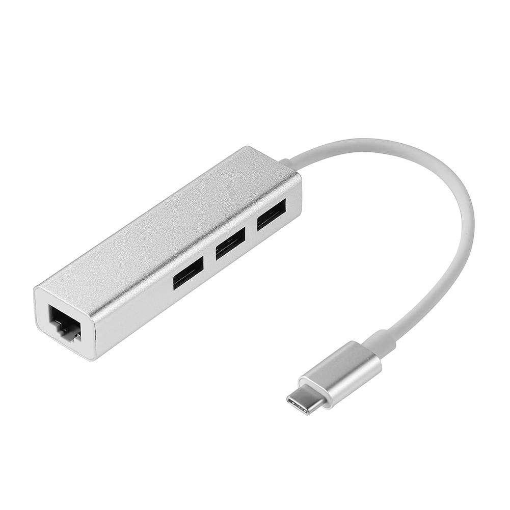 Переходник USB Type-C to Ethernet + USB 3.0 HUB: продажа, цена в Алматы. Usb  хабы от "Магазин "Техника Плюс"" - 60084546