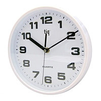 Часы d-22,6см, круглые, белые, пластиковые Tig