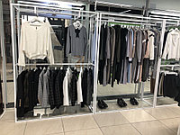 Рейлы, вешало, вешала для одежды, оборудование для бутиков, торговое оборудование, напольная витрина