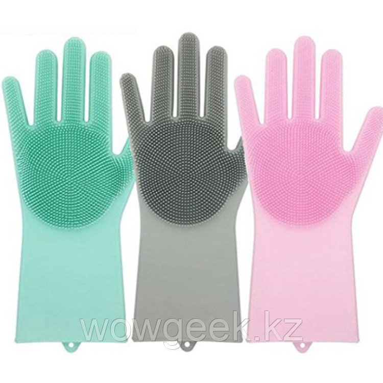 Перчатки для мытья посуды с насадками-щетками - фото 2 - id-p60154364