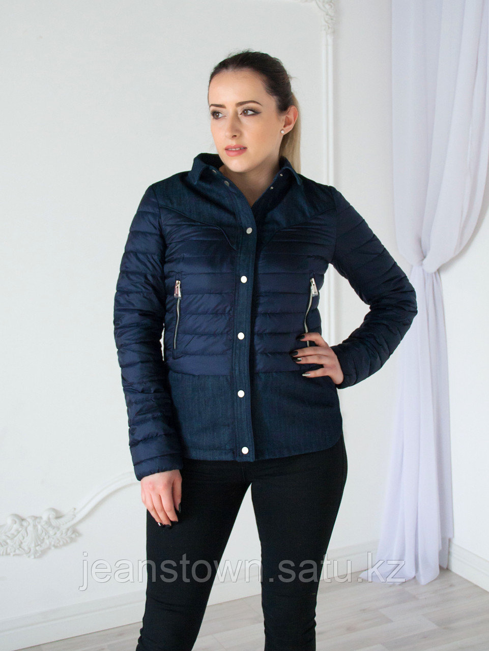 Куртка женская Evacana демисезонная, синяя