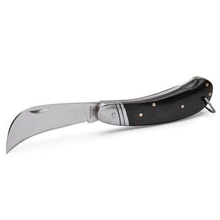 Нож монтерский большой складной с изогнутым лезвием и фиксатором НМ-06