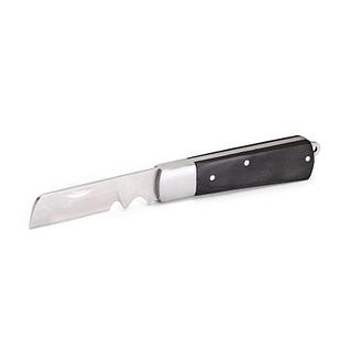 Нож монтерский большой складной с прямым лезвием и зоной для зачистки кабеля НМ-10
