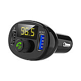 Автомобильный FM модулятор с вольтметром Bluetooth MP3-плеер быстрая зарядка USB, фото 2