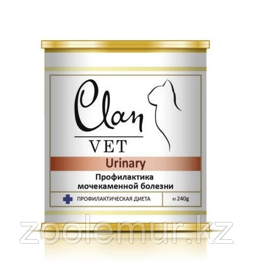 CLAN VET URINARY диетические консервы для кошек Профилактика МКБ 240г