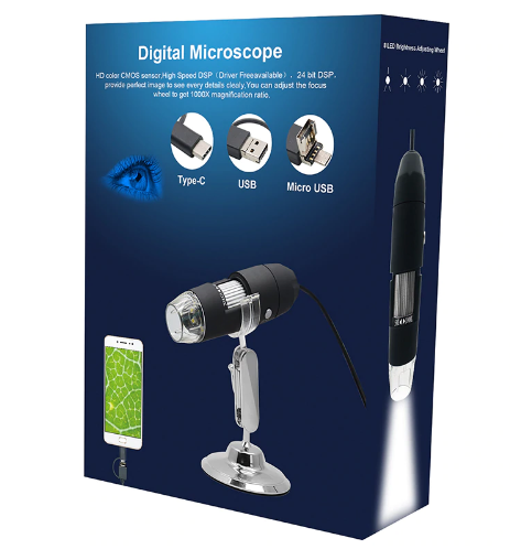 Цифровой микроскоп 3 в 1 HD USB 8LED 1 000х - фото 6 - id-p60214242