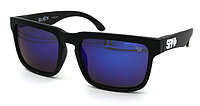 Солнцезащитные очки SPY+ черная оправа,белый лого,синие линзы
