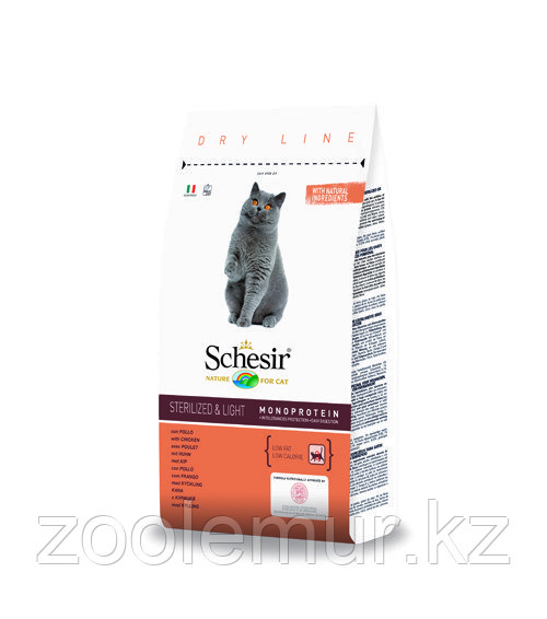 SCHESIR STERILIZET and LIGHT сухой корм 400г для кошек стерилизованных и с избыточным весом, фото 1