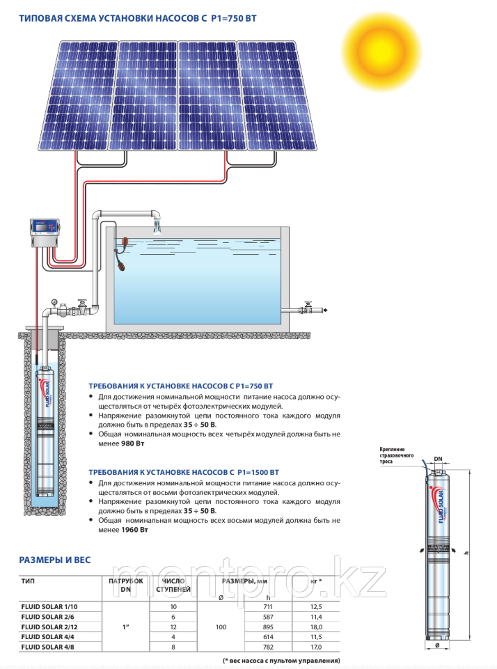 Погружные насосы на солнечных батареях Pedrollo FLUID SOLAR 1/10 - фото 4 - id-p60240821