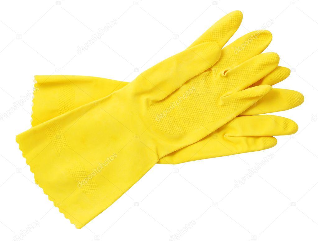 Перчатки желтые резиновые - фото 1 - id-p60241472