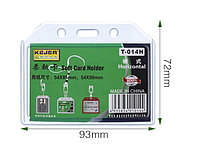 Бейдж вертикальный, 54х90мм, с расширением, гелевый, прозрачный