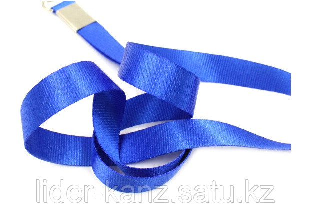 Шнурок для бейджа синий - фото 2 - id-p48595710