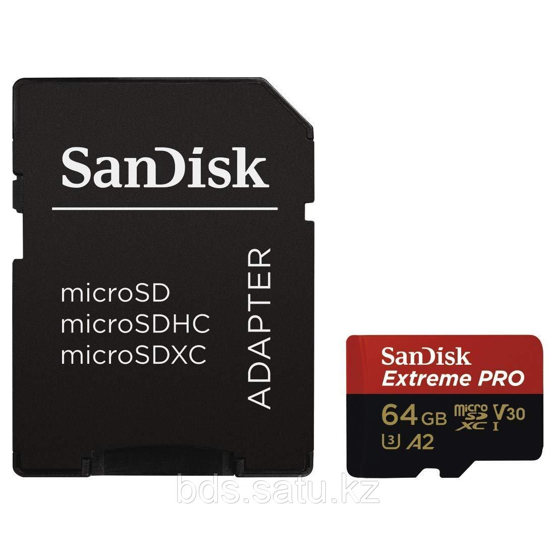 Карта памяти SanDisk 64GB ExtremePRO (170/90) microSDXC + SD adapter(SDSQXCY064)