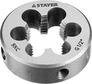 Плашка круглая ручная STAYER "MASTER", сталь 9ХС, для трубной резьбы G 1/2``, фото 2