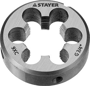 Плашка круглая ручная STAYER "MASTER", сталь 9ХС, для трубной резьбы G 3/4``, фото 2