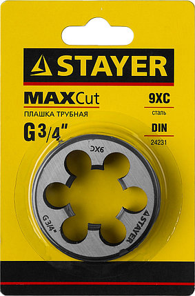 Плашка круглая ручная STAYER "MASTER", сталь 9ХС, для трубной резьбы G 3/4``, фото 2