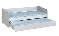 Детская выдвижная кровать Polini kids Simple 4210 белый-бетон