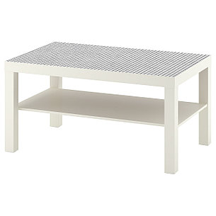 Журнальный стол ЛАКК клетчатый орнамент 90x55 см ИКЕА, IKEA, фото 2