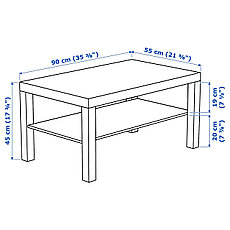 Журнальный стол ЛАКК клетчатый орнамент 90x55 см ИКЕА, IKEA, фото 3