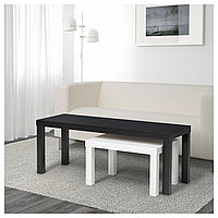 Комплект столов ЛАКК 2 шт. черный, белый ИКЕА, IKEA, фото 1