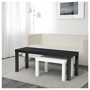 Комплект столов ЛАКК 2 шт. черный, белый ИКЕА, IKEA, фото 2