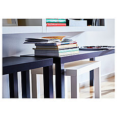 Комплект столов ЛАКК 2 шт. черный, белый ИКЕА, IKEA, фото 2