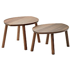 Комплект столов СТОКГОЛЬМ 2 шт. шпон грецкого ореха ИКЕА, IKEA , фото 2