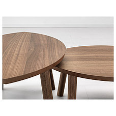 Комплект столов СТОКГОЛЬМ  2 шт. шпон грецкого ореха  ИКЕА, IKEA , фото 3
