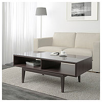 Журнальный стол РЕЖИССЁР коричневый, стекло ИКЕА, IKEA, фото 1