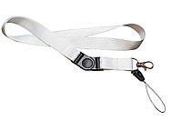 Шнурок для бейджа с пластиковым карабином белый