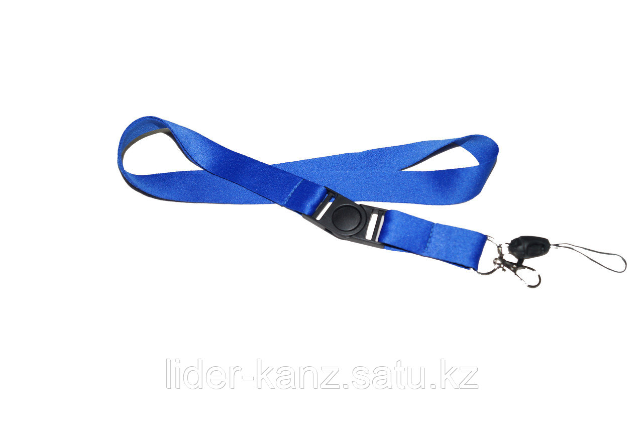 Шнурок для бейджа с пластиковым карабином синий - фото 2 - id-p60351219