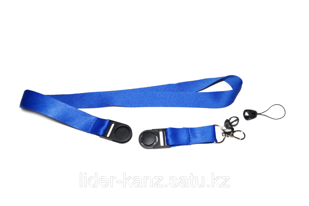 Шнурок для бейджа с пластиковым карабином синий - фото 3 - id-p60351219
