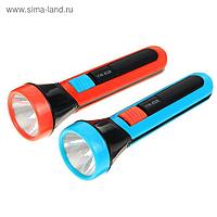Фонарик ручной, 1 LED, прямые линии, батарея 2 АА, микс, 15.5х4.5х4.5 см